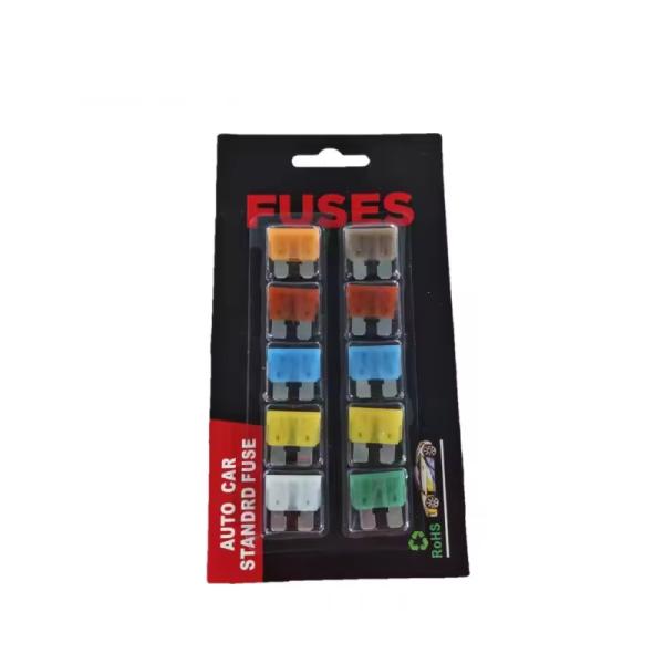 10pcs Blister Card Package Auto Car Blade Fuse ATO ATY Standard/Mini/Low Profile/Micro2 Size Fuse for Trolley in Blister Pack