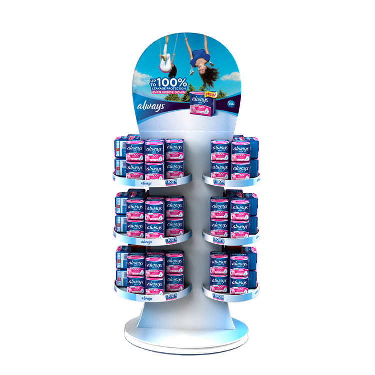 Demountable Metal Cosmetic Display Rack Supermarket Display Rack For Sanitary Pads