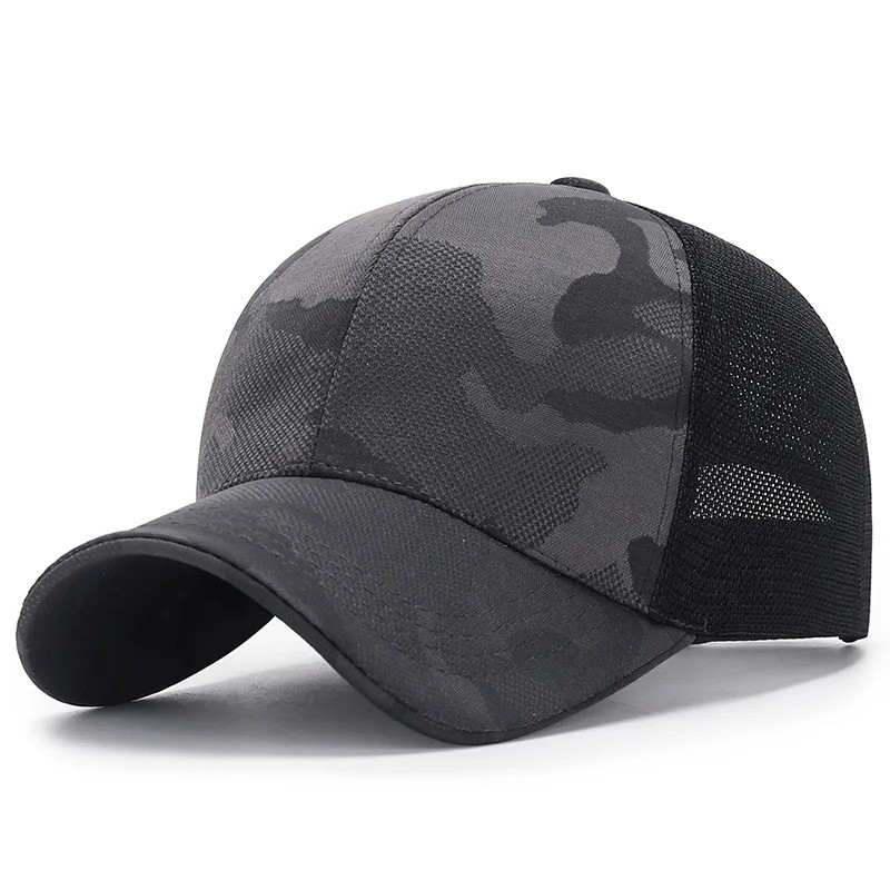 High Quality Men Trucker Hat Manufacturer Wholesale Camo Camouflage Curved Brim Mesh Cap