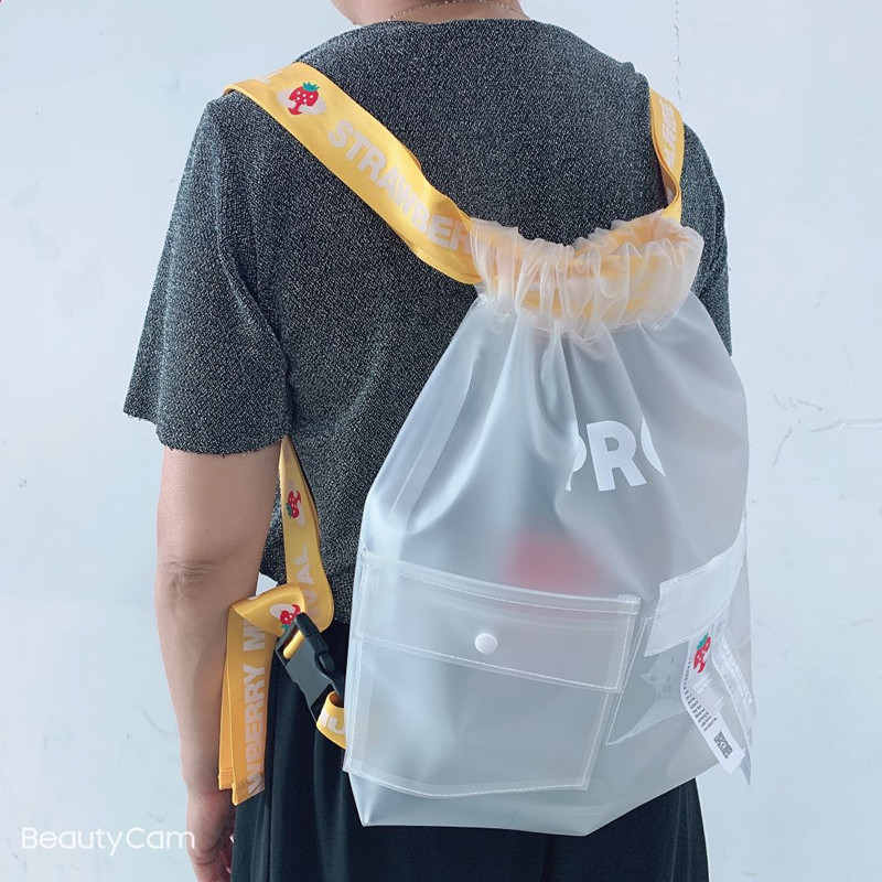 Hot Sales Factory PEVA Reusable Drawstring Bag eco Friendly Packaging Bag Drawstring Backpack