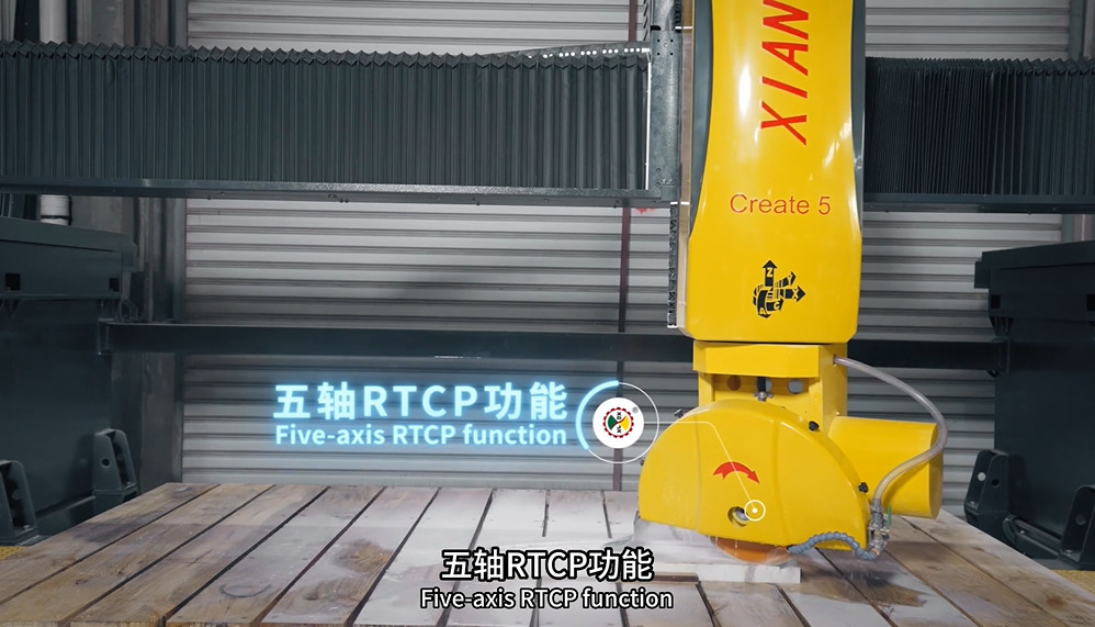 Xianda Italian CNC Multifunctional Countertop Machining Center 5 Axis Bridge Saw Stone Cutting Machine
