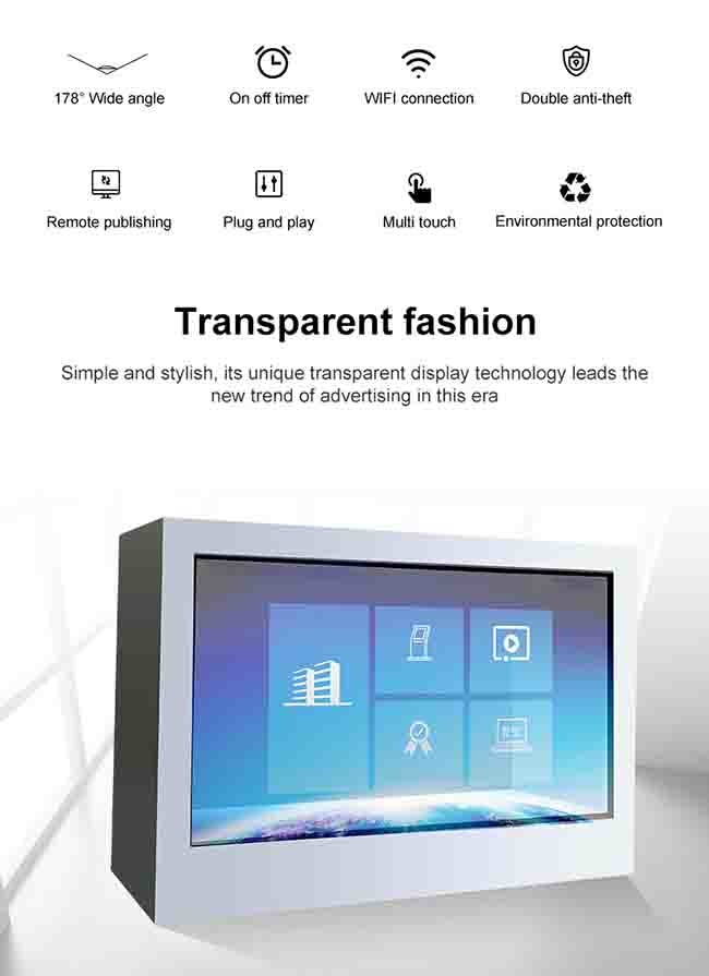 1920x1080 Transparent LCD Display See Through LCD Panel Rohs FCC Approval