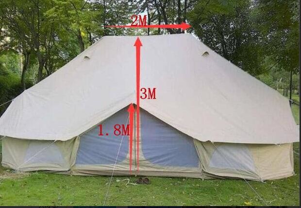 100% Cotton Canvas Fire Retardant Tarpaulin Outdoor Camping Bell Tents