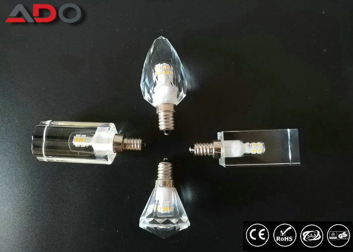 3w 5w Crystal LED Candle Light Dimmable 330° E14 LED Bulb 450LM 80Ra EMC