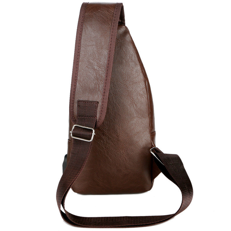 USB Charging Chest Bag With Headset Hole Men'S Single Strap Anti Theft Adjustable