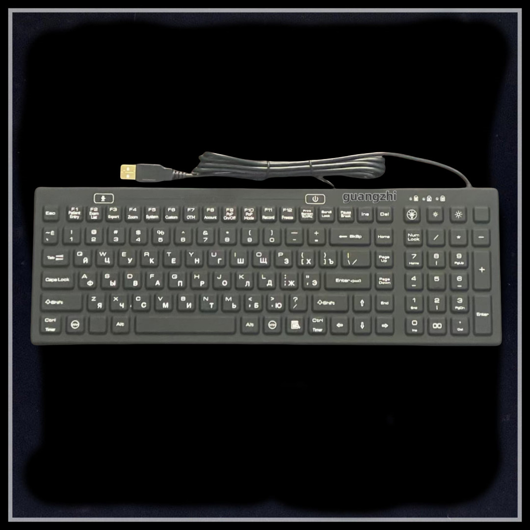 Backlight waterproof PC silicone full keyboard | medical equipment specific pinpad|rubber keypad|high temperature silicone rubber|custom rubber keypad