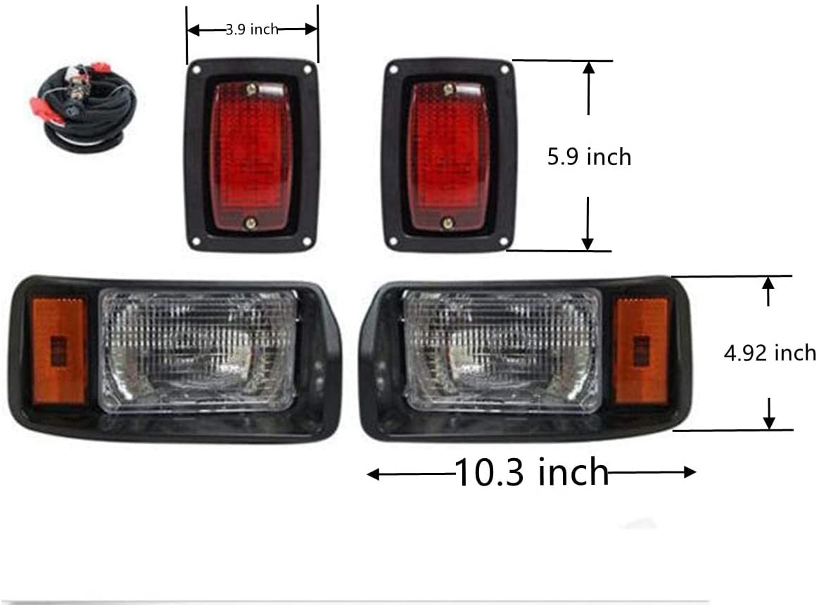 Club Car 1993-UP Golf Cart OEM Basic Headlight And Taillight Kit With Wires