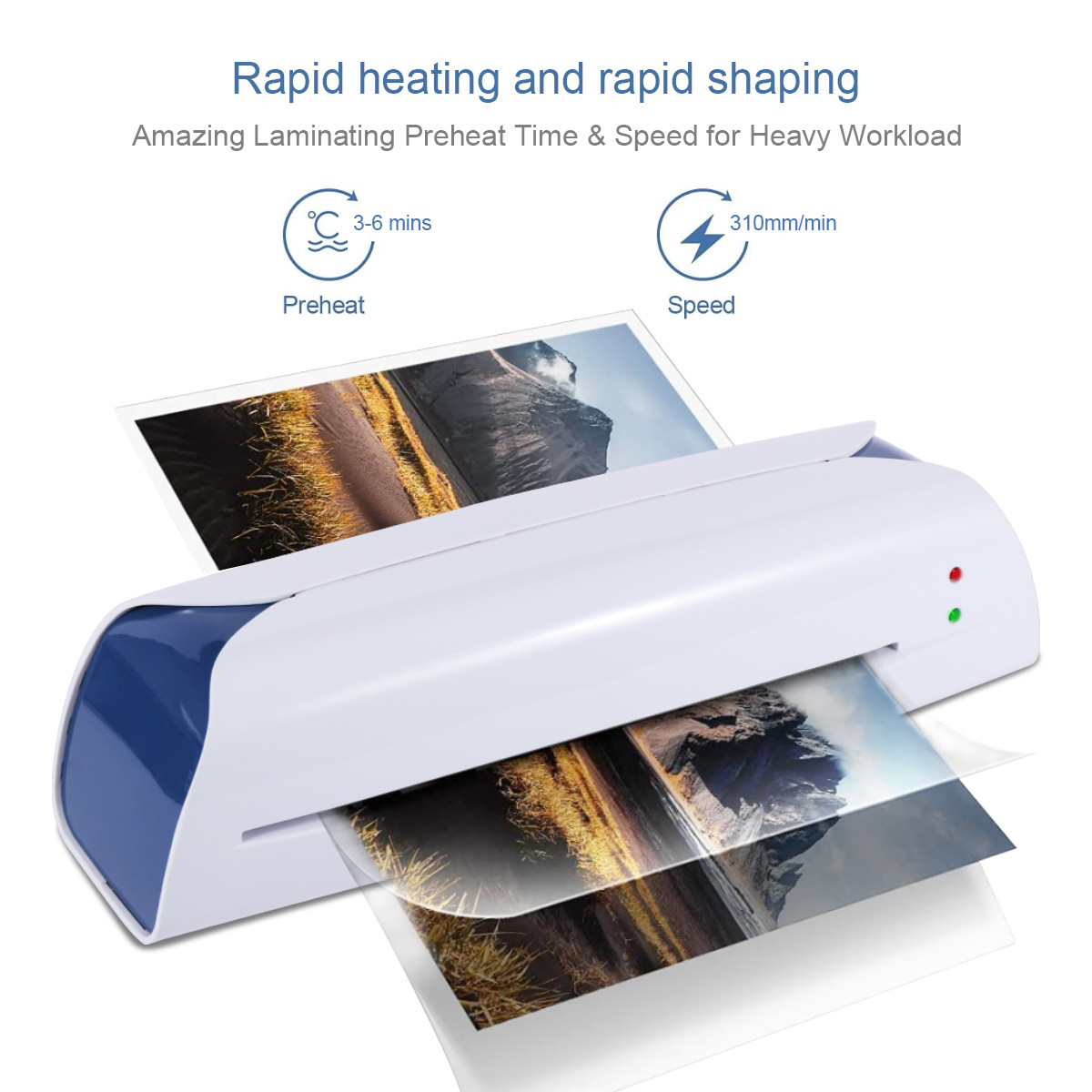 White Blue Color A4 Laminator For Photo Document Paper Menu With Release LM2008