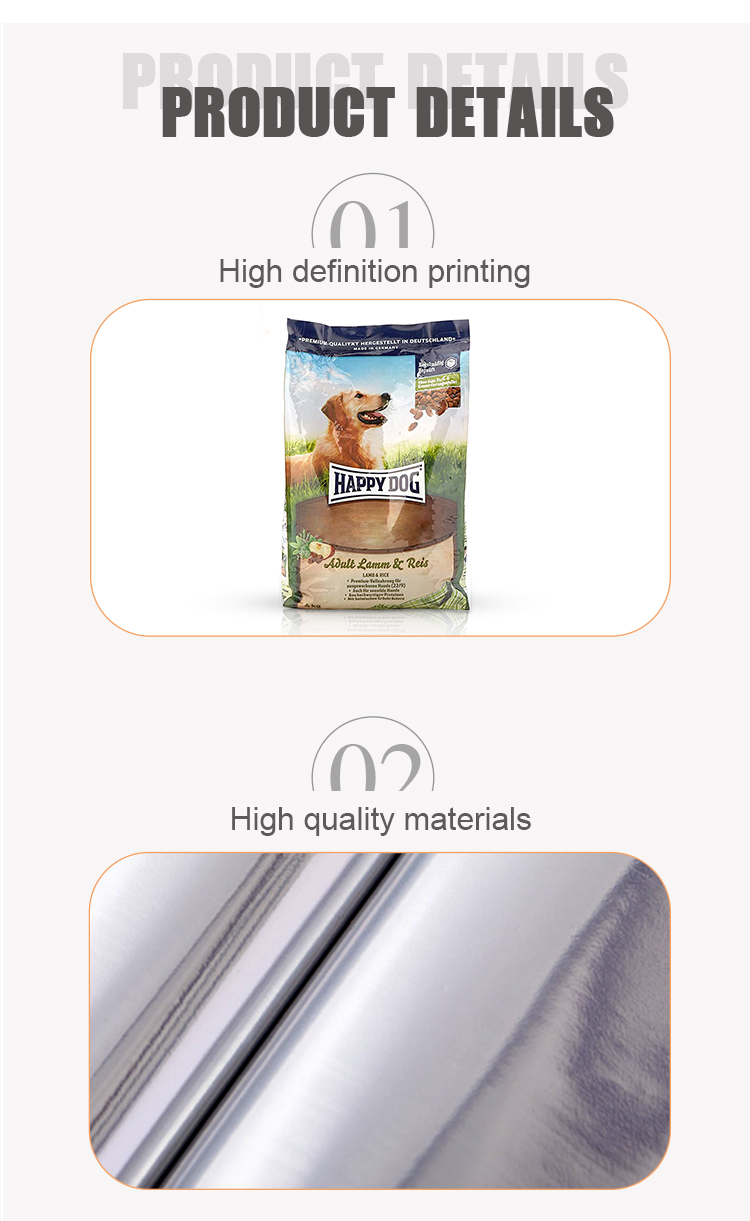 15kg 50kg Gravure Bird Pet Food Packaging Bag Food Pouch For Dog Training