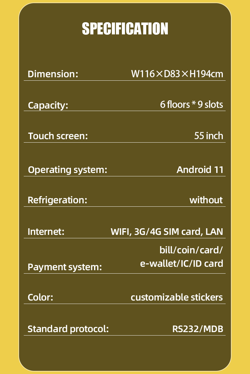 Pokemon TCG Vending Machine with 55 Inch Touch Screen, Cashless Payment, and Large Capacity