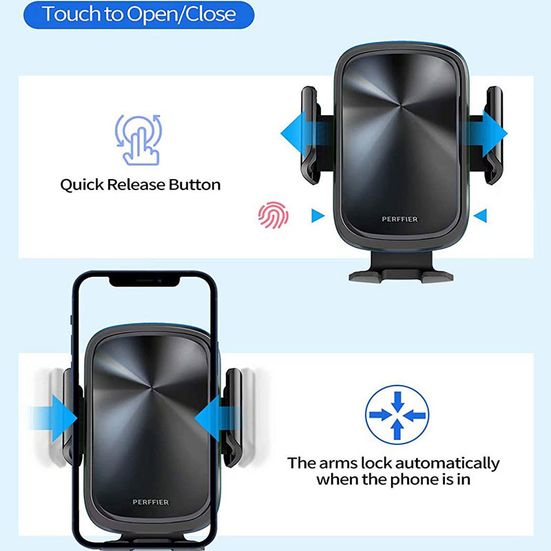 108*65*21mm Auto Clamping Wireless Charger Air Vent Phone Holder