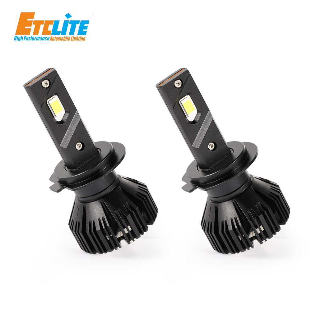 12V Fan Cooled LED Headlights H7 H4 100w IP68 Waterproof X70