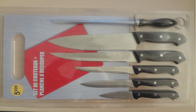 Sharpener And Kitchen Knives Blister Card Packing For Promotion Gift Knife