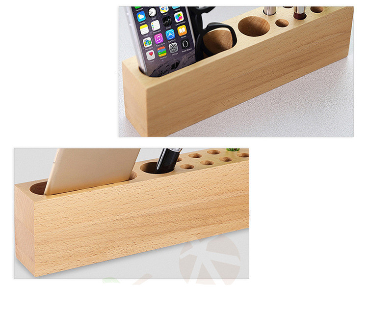 Carbonized bamboo phone stand with a Pen holder for iphoneX 6splus for samsung S6 EDGE