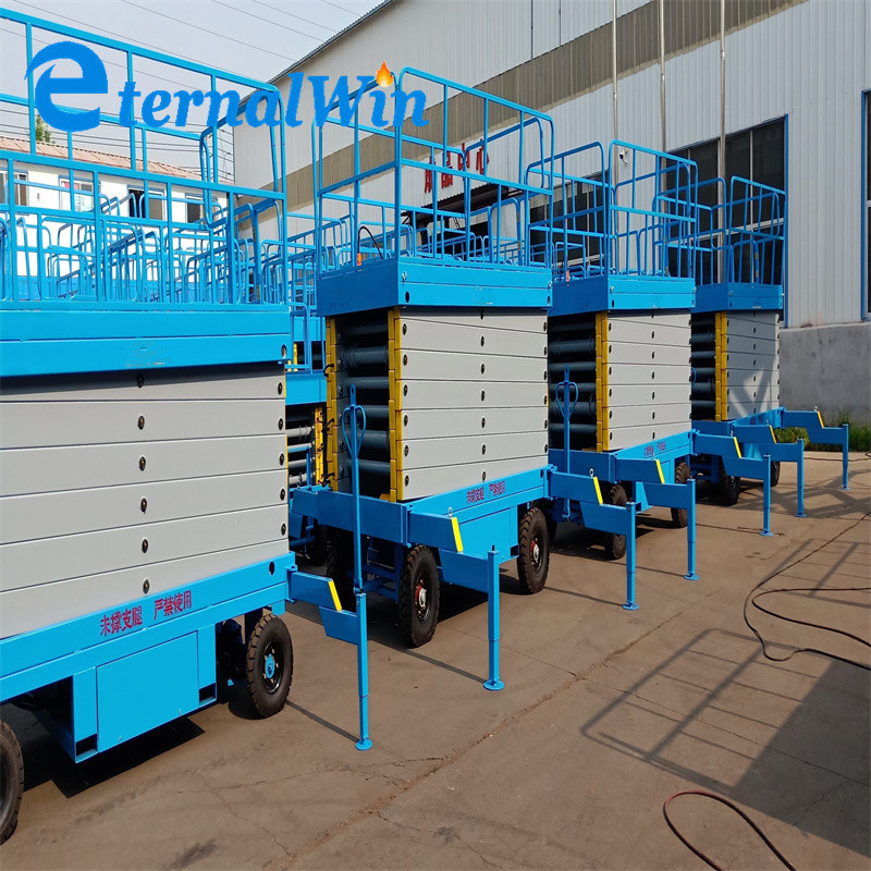 10m Lifting Height 350kg Red Electric Battery Scissor Lift Platform