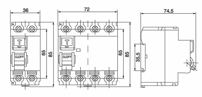 63A 2P Magnetic Type Rccb Circuit Breaker For High Rise Building