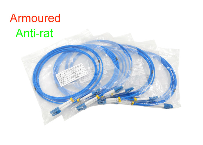 Armoured Duplex Fiber Optical Patch Cord Indoor 3.0 SOS DX LC/UPC Connector