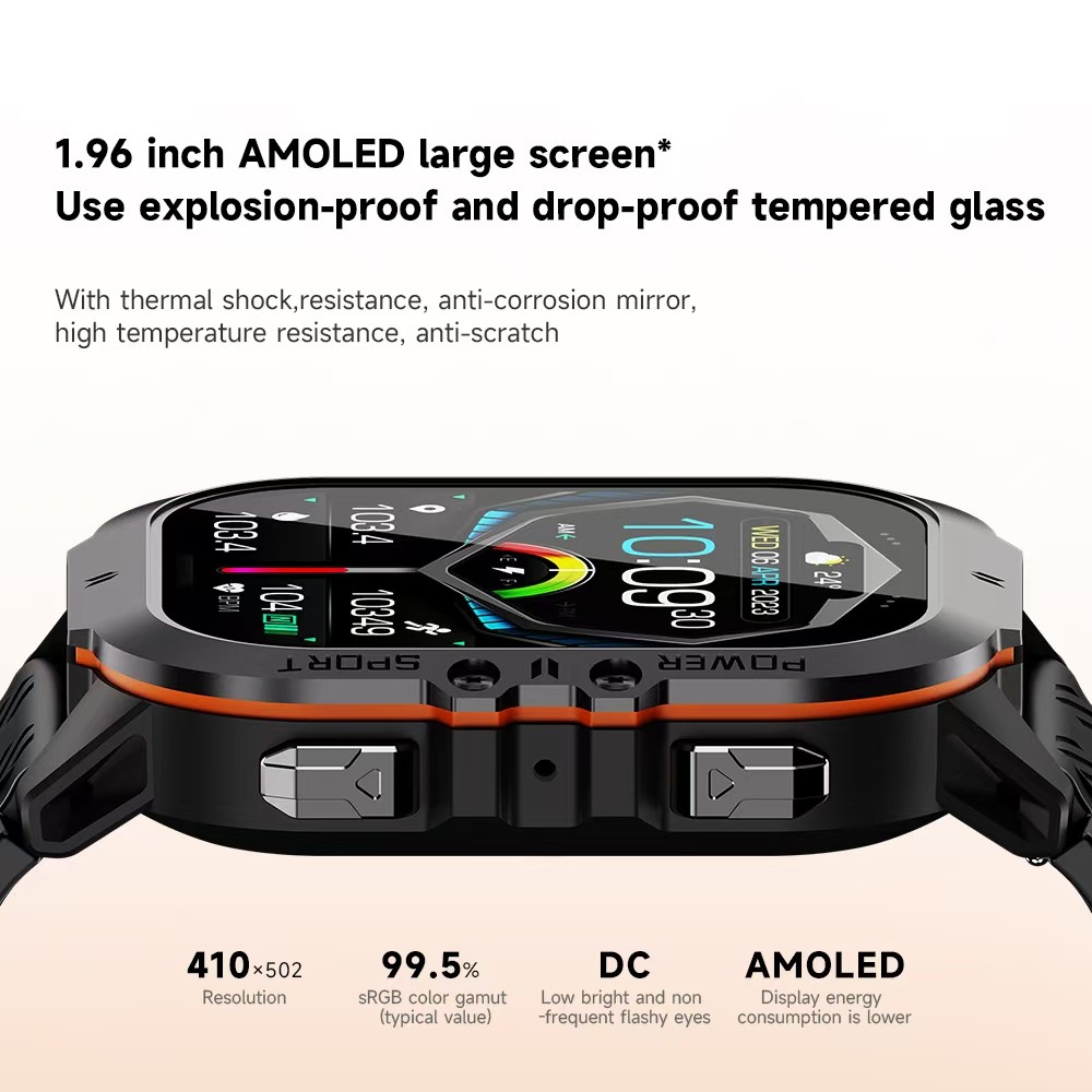 Super Amoled Display Smartwatch BT Call 1ATM Waterproof Large Memory Smart Watch C26