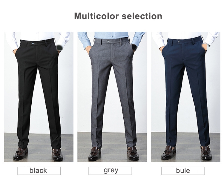 Plus Size Chino Casual Men's Pants Trousers with Side Pockets in Nonwoven Fabric