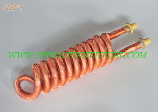 Energy Saving Finned Copper Coil Heat exchanger For Process Coolers 0.75MM Wall Thickness