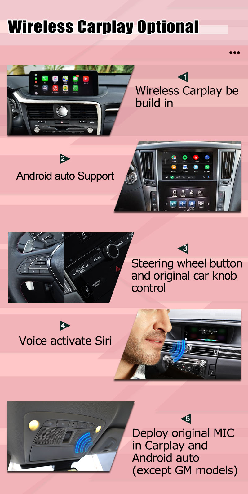 Toyota Harrier Venza Android 13 multimedia video interface 2019-present wireless carplay android auto