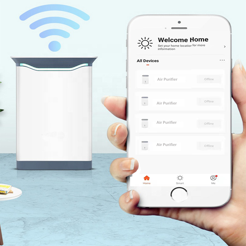 Homefish Oem Purificador Cadr 410M3/H Pm2.5 Uv C Light Smart Air Cleaner Washer Ionizer Scrubber Wifi Commercial Air Purifier