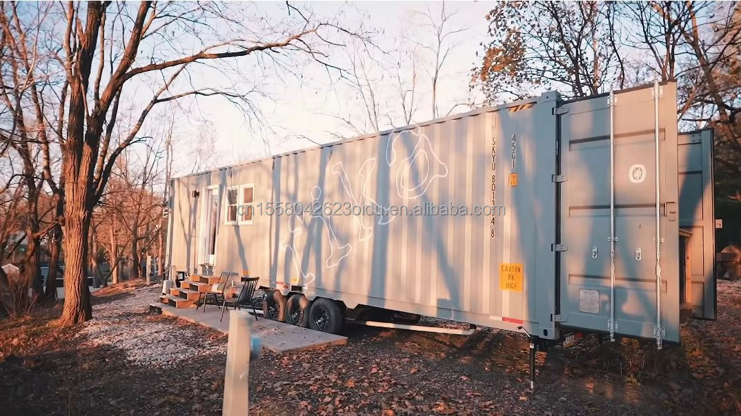 40ft Shipping Container Transformation for a Convenient Family Home Bedroom Living Room Kitchen and Bathroom Included