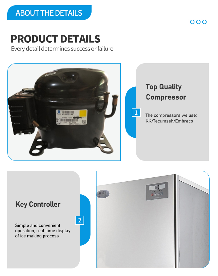 Energy Efficient Commercial Large Ice Cube Maker High Accuracy Automatically