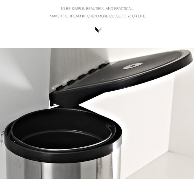 Rotate Metal Garbage Cans Stainless Steel Material Pull Out Type Water Proof