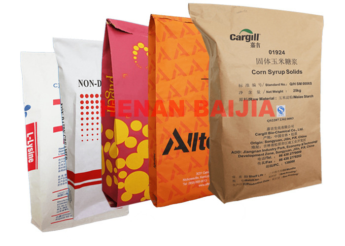 Moistureproof Multiwall Paper Sacks Agricultural Fertilizer Cement Packaging Paper Bags