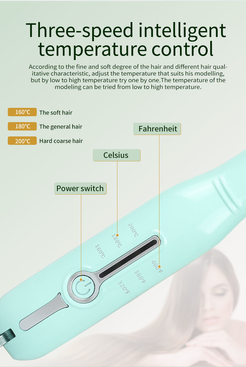 25W 400F Mini Hair Straightener , 2 In 1 Cordless Curling Iron And Hair Straightener