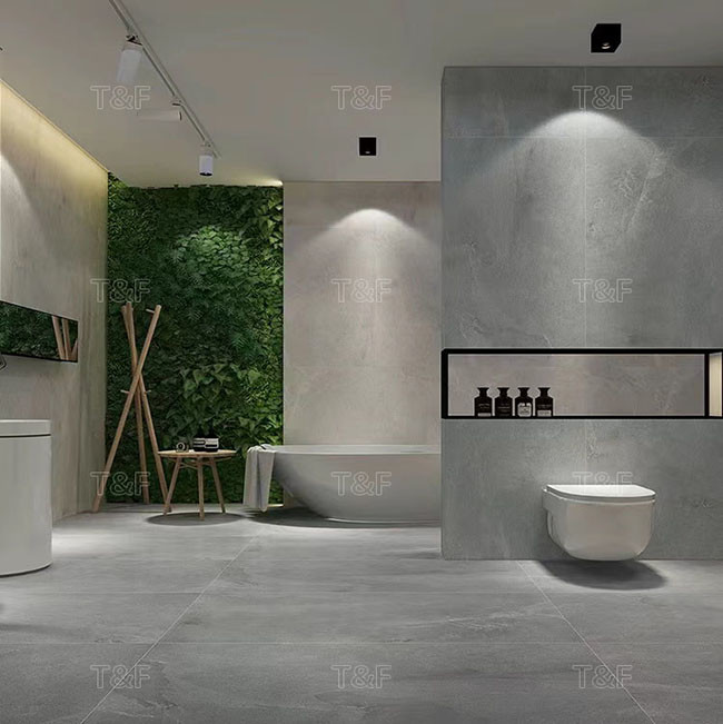 Villa Rustic Porcelain Tile 600x1200mm Antibacterial Cement Floor Tiles