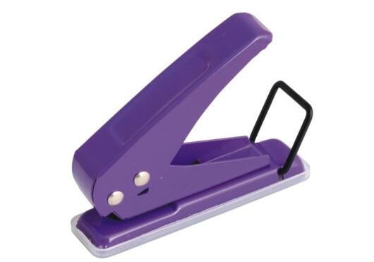 6mm Hole 14 Sheets Paper Availbale Purple Color Metal One Hole Paper Punch