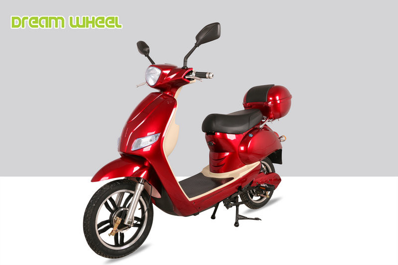 16"X2.5 Electric Moped Scooter With Pedals 500W 48V Battery
