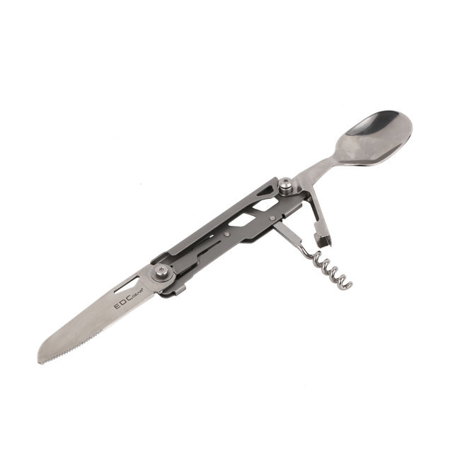 CNC Swiss Folding Hunting Knife Camping Knife Fork Spoon Set