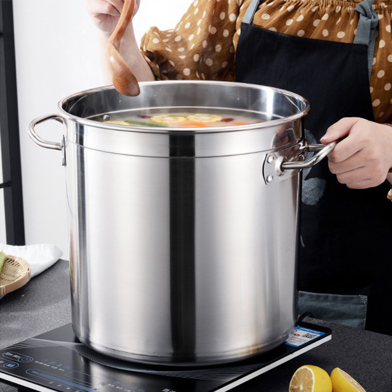 Wholesale Top Seller Kitchen Cooking Soup Ware Induction Stainless Steel 201 Cookware Stock Pot