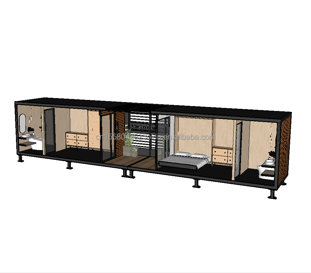Affordable Aluminum Alloy Windows Steel Structure Prefab Foldable Villa Container House with Galvanized Steel Square Tubes