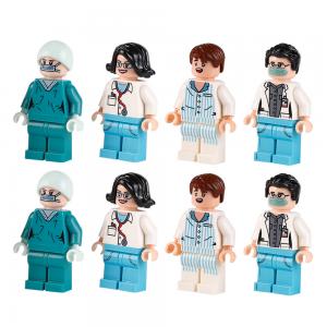 China MOC character career model hospital patient nurse paramedic doctor mini figures building blocks on sale