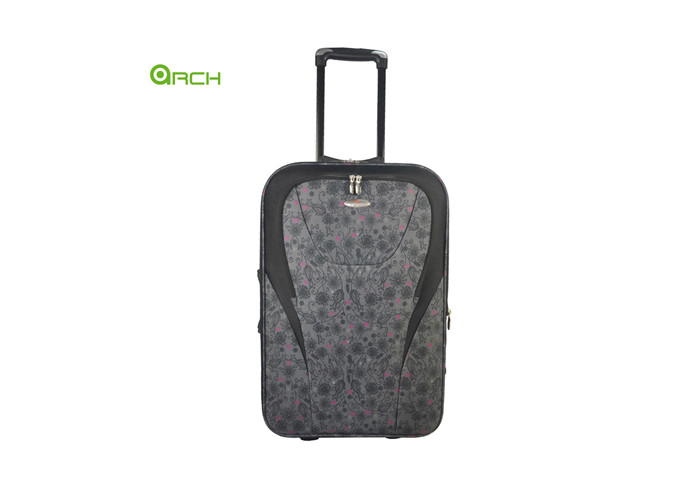 Printing 600D Polyester Travel Trolley Lightweight Luggage Bag with Skate Wheels