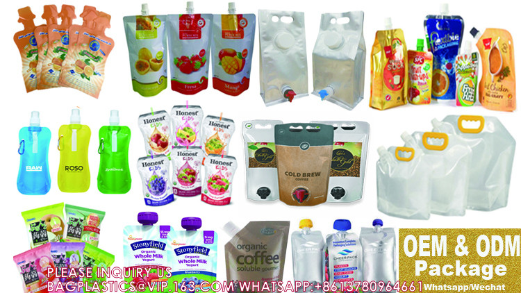Bag In Box Liquid Gel Sanitizer Soap Refill Pouch Custom Biodegradable Kraft Paper Pouch For Food Spout Bag