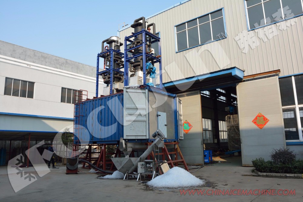 15 Ton Tube Ice Machine with Screw Ice Storage and Semi-Automatic Ice Packing Machine