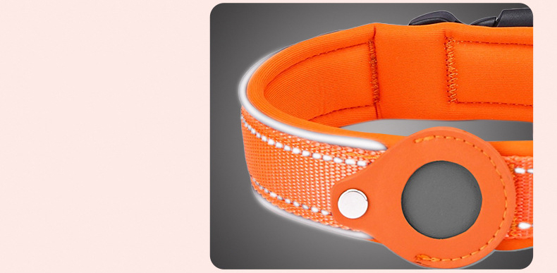 Orange Blue GPS Air Tag Dog Collar Nylon Cat Collars Adjustable Custom Logo