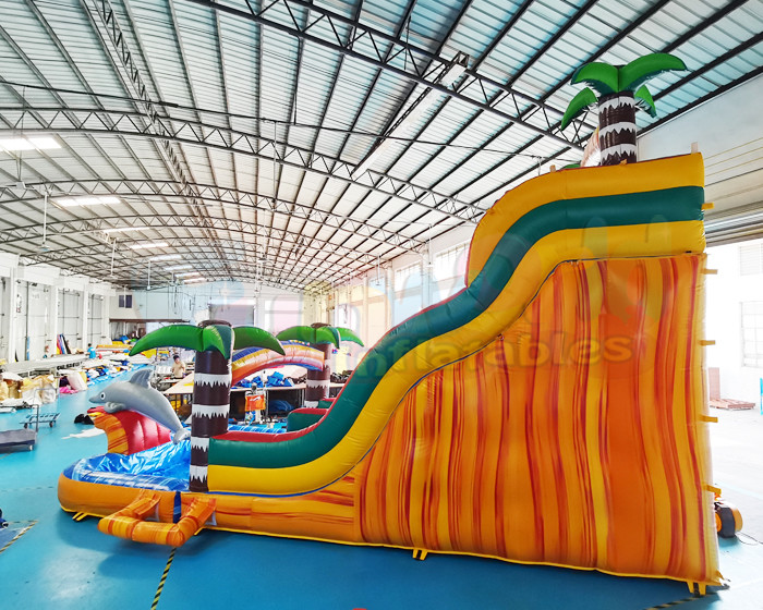 OEM Multi Color Outdoor Inflatable Water Slides For Backyard