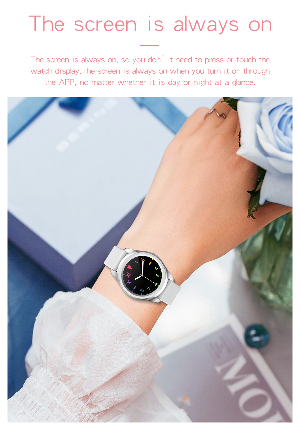 1.28inch Full Touch Smartwatch Heart Rate Blood Pressure Blood Oxygen