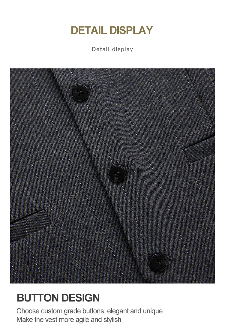 Customized Color Men's Plaid Suit Vest for Business Banquet in Retro British Style