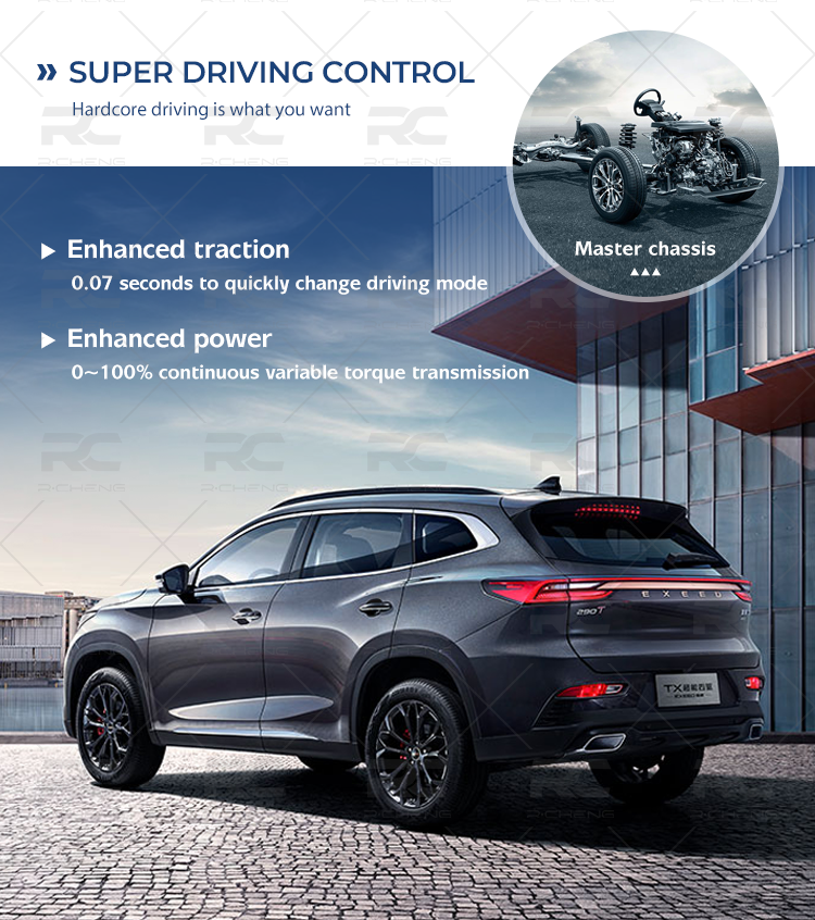 Enhanced traction Master chassis 0.07 seconds to quickly change driving mode Enhanced power 0~100% continuous variable torque transmission