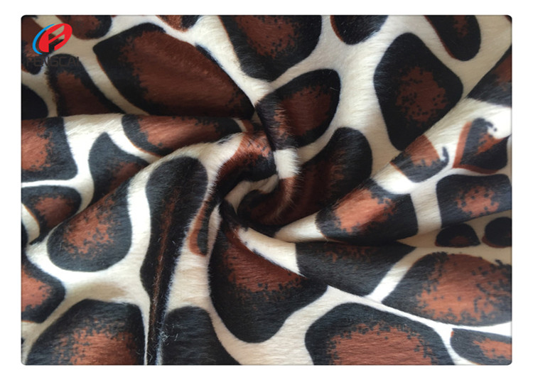 100 Polyester Home Textile Velboa Fabric 220gsm Animal Printing