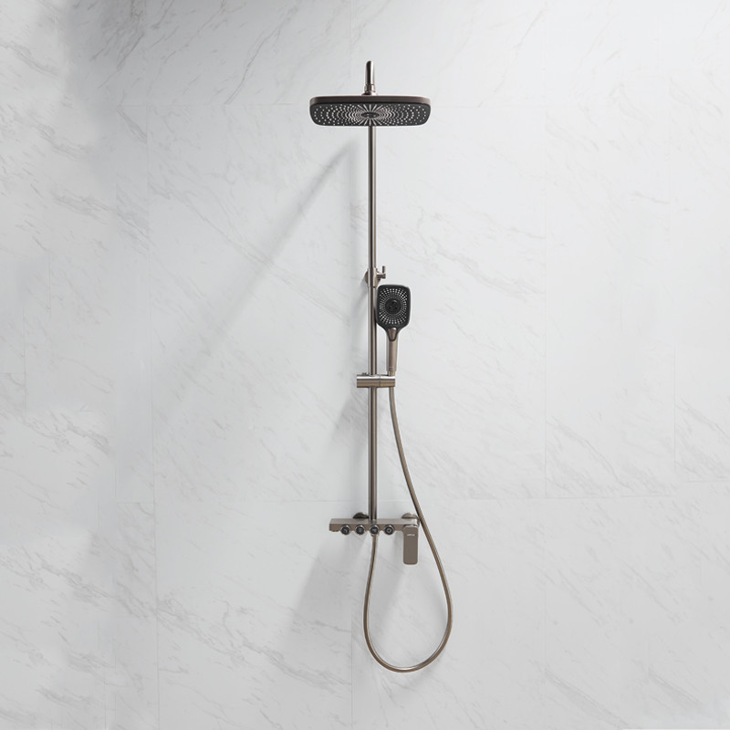 Bathroom Rainfall Shower Head System Wall Mount With Handheld Spray
