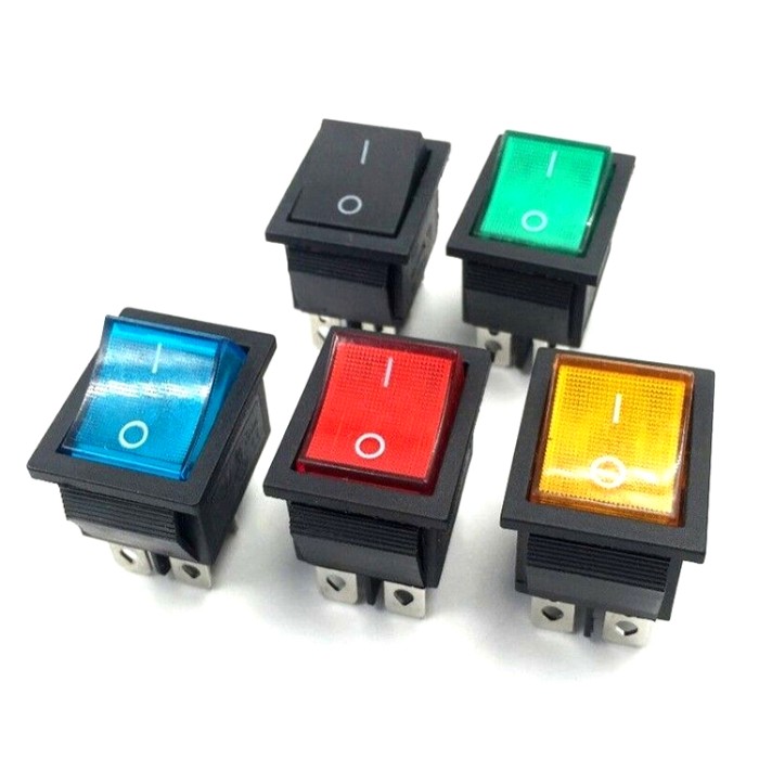 16a On Off Double Pole 4 Pin Rocker Switch With 12v Light