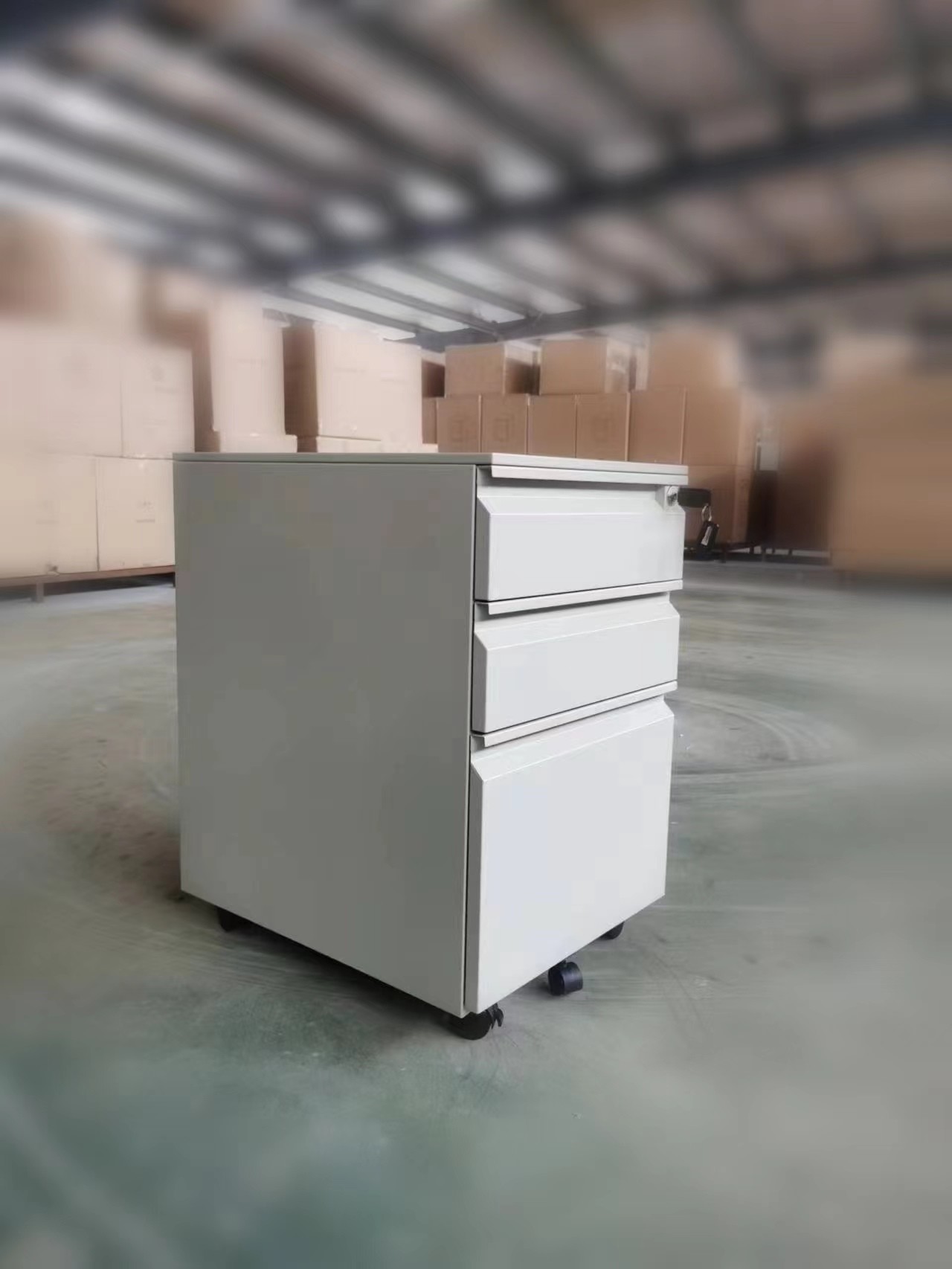 Goose Neck 3 Drawer Mobile Pedestal Cabinet RAL Color